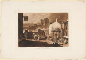 Morpeth, Northumberland, uit de Liber Studiorum, 1809 door Charles Turner