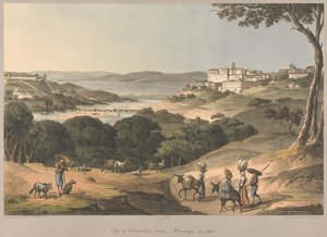 Nr. 3  De stad Coimbra aan de Mondego in 1810 door Charles Turner