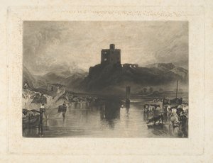 Kasteel Norham, aan de rivier de Tweed door Charles Turner