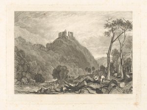 Kasteel van Okehampton, aan de rivier Okement