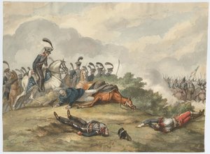 Maarschalk Blücher bij de Slag van Ligny op 16 juni 1815