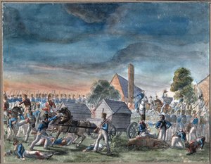 De ontmoeting van de hertog van Wellington en prins Blücher door Charles Turner Warren