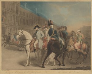 Bonaparte inspecteert de Consulaire Garde (La Revue du Quintidi) door Charles Turner after John James Masquerier