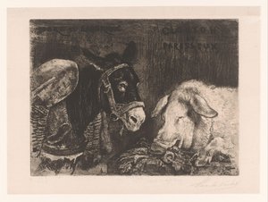 Ezel en zwijn door Charles Verlat