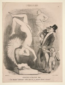 Tentoonstelling van Beeldhouwkunst 1849, uit de serie Croquis du Jour gepubliceerd in Le Charivari