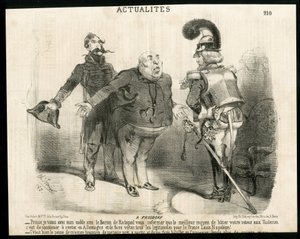 Illustratie van Charles Vernier in Le Charivari - Over - Duitsland Pruisen, President van de Republiek, Frosdorf - Ratapoil door Charles Vernier