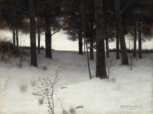 Bossen in de Winter door Charles Warren Eaton