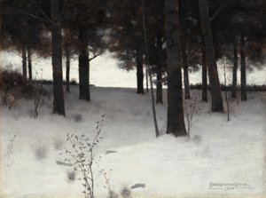 Bossen in de winter, 1886 door Charles Warren Eaton