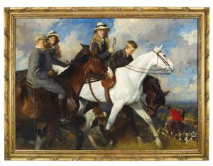 Met de York en Ainsty - De kinderen van de heer Edward Lycett Green, M.F.H. door Charles Wellington Furse