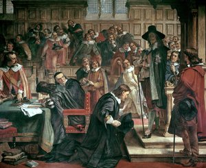 Poging tot arrestatie van 5 leden van het Lagerhuis door Karel I, 1642, 1856-66 door Charles West Cope