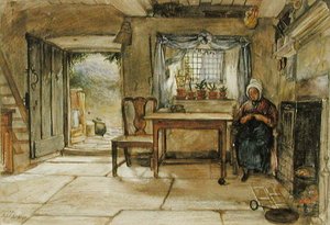 Cottage Interieur door Charles West Cope