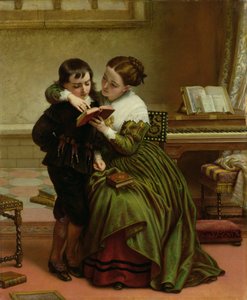 George Herbert en Zijn Moeder door Charles West Cope