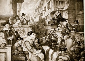 De treinbanden verlaten Londen, illustratie uit 