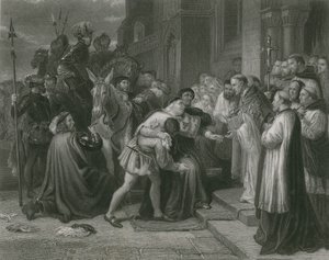 Wolsey in Leicester Abbey, Hendrik VIII door Charles West Cope