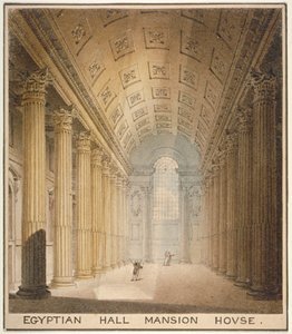 Interieur van de Egyptische Hal, Mansion House, City of London, 1820 door Charles Wild