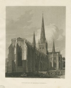 Lichfield Cathedral - Noordoostaanzicht door Charles Wild