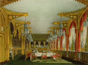 De gotische eetkamer in Carlton House uit Pyne