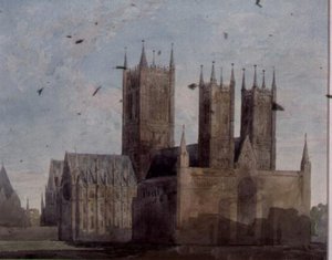 Uitzicht op Lincoln Cathedral door Charles Wild