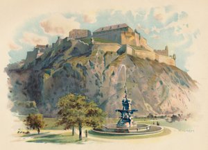 De Castle Rock, Edinburgh, ca. 1890 door Charles Wilkinson