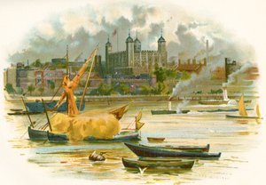 Tower of London in de 19e eeuw. Ook bekend als Hare Majesteit