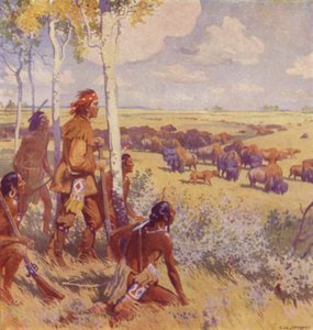 Kelsey richt op de Buffel door Charles William (after) Jefferys