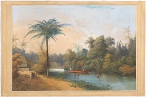 Waterval te Tjieroek Betong Java door Charles William Meredith van de Velde