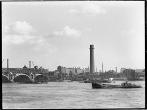 Shot Tower en loodfabriek, Belvedere Road, Lambeth, Greater London Authority door Charles William Prickett