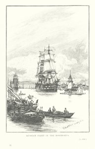 Russische vloot in de Bosporus door Charles William Wyllie