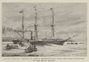 De SS Falcon vertrekt uit St John