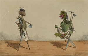 Geanimeerde Gereedschappen, Plaat 2, Opgedragen aan de Timmerlieden en Tuiniers van Groot-Brittannië, c.1811 (handgekleurde ets)