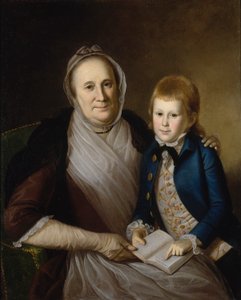 Mrs. James Smith en kleinzoon door Charles Willson Peale