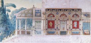 Ontwerp voor een Hotel Particulier op de Champs Elysees voor Hortense de Beauharnais (1783-1837), Koningin van Holland door Charles and Fontaine Percier