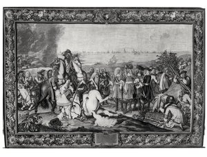 Lodewijk XIV (1638-1715) bij het beleg van Douai, juli 1667, Gobelins Werkplaats door Charles attr. to Le Brun