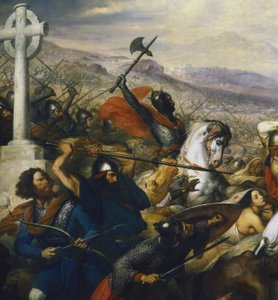 Karel Martel in de Slag bij Tours (Detail) door Charles de Steuben