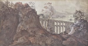 Landschap met viaduct door Charles de Thomas