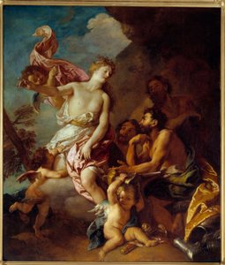 Venus vraagt Vulcan om wapens voor Enee door Charles de la Fosse
