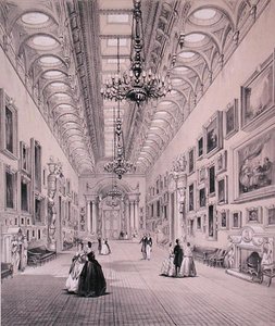 De schilderijengalerij, Buckingham Palace, gegraveerd door C. Graf, c.1880 door Charlotte (after) Campbell