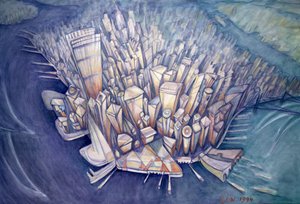 Manhattan van bovenaf door Charlotte Johnson Wahl