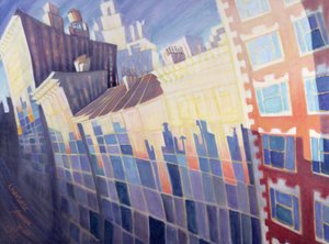 Zonsondergang, Waverly Place, New York City