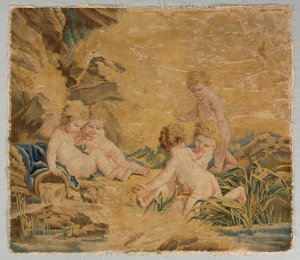 Kinderen spelen: Het bad, 1700s door Charron