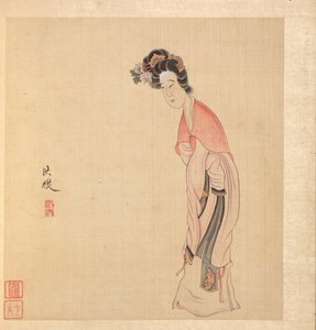 Schilderijen naar oude meesters: Een dame, 1598-1652 door Chen Hongshou