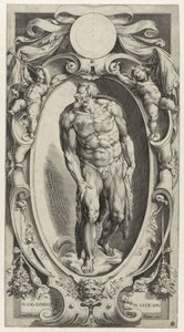 Johannes de Doper in een cartouche Figuren uit het Laatste Oordeel in de Sixtijnse Kapel