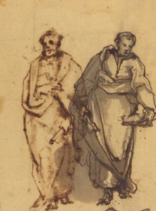 Twee gedrapeerde figuren