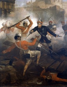Luitenant William Alexander Kerr (1832-1919) verdient het Victoria Cross tijdens de Indiase Muiterij, juli 1857