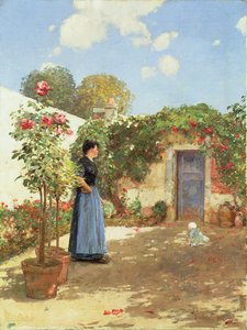 Een Zonnige Ochtend, Villiers-le-Bel door Childe Frederick Hassam