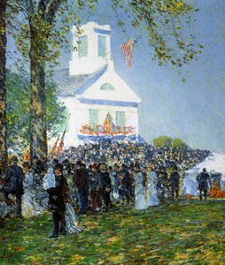 Een Amerikaanse kermis door Childe Frederick Hassam