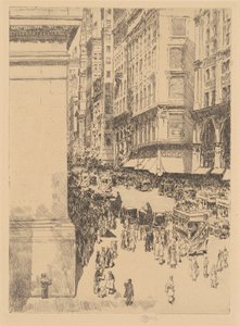 Fifth Avenue, Middag door Childe Frederick Hassam