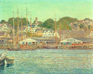 Haven van Gloucester door Childe Frederick Hassam