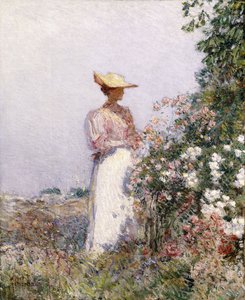 Dame in Bloementuin