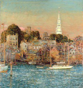 Oktober Zonsondergang, Newport door Childe Frederick Hassam